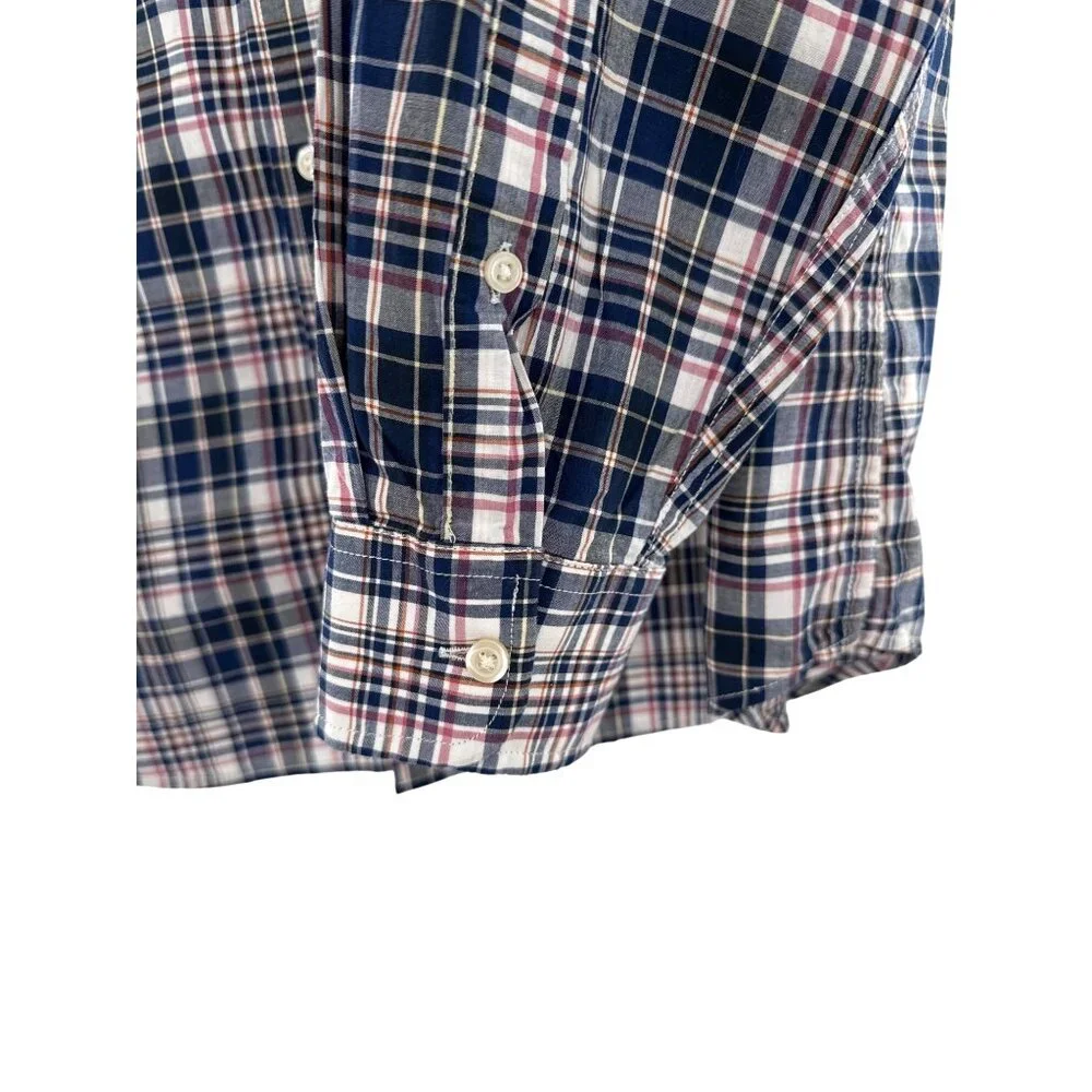 Banana Republic Mens Stretch Soft‎ Wash Plaid Shirt L